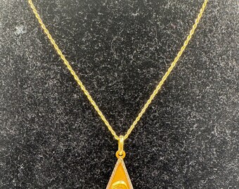 Real 18K Yellow Gold Necklace & Pendant