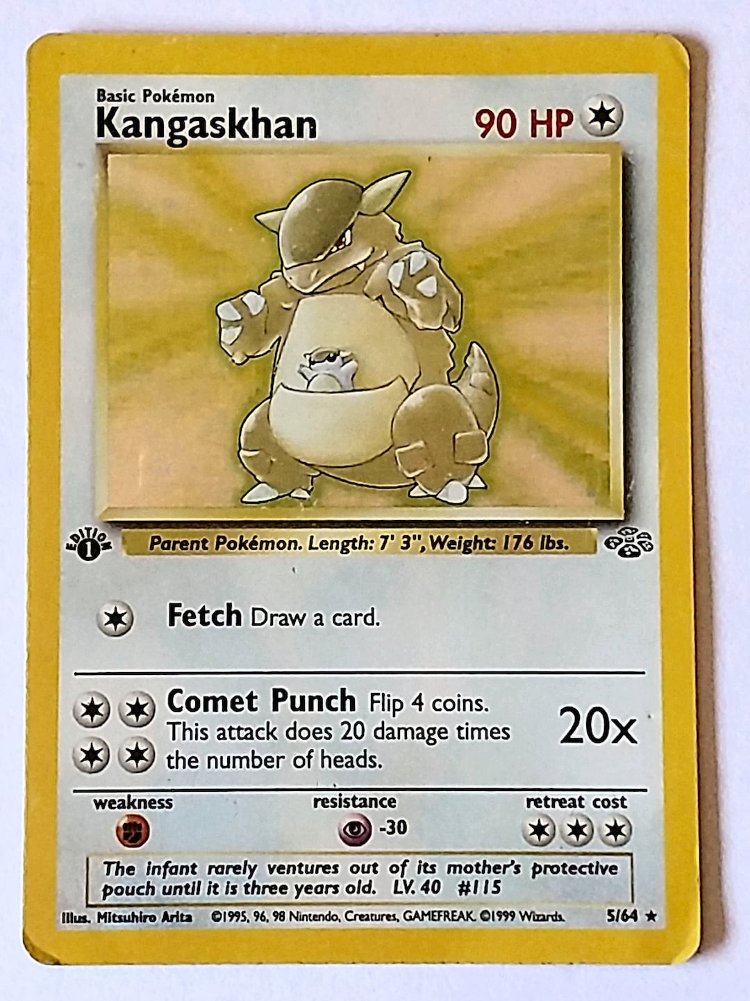 5/64, Kangaskhan  Holo-foil (jungle) Rare, 1st Edition, Ill. Mitsuhiro  Arita, WOTC, 1999, MINT - Etsy