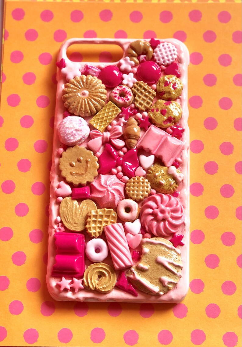 COOKIES phone case. KAWAII phone case, 3D phone case, food phone case, decoden phone case, strawberry phone case image 4
