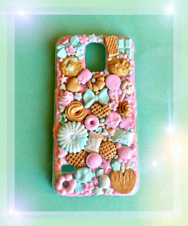 FOOD PHONE CASE. Kawaii phone case. Sweet cell phone case. Kawaii decoden phone case. Phone shell for iPhone and Samsung. 3D phone pastel image 5