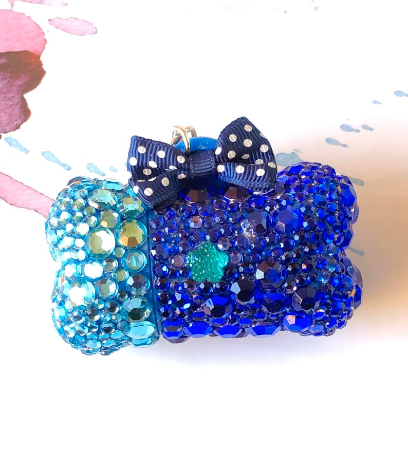 Blue DOG poop bag HOLDER. FASHION accessories for dogs Etsy