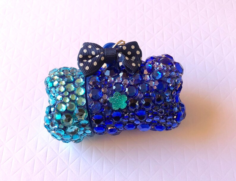 Blue DOG poop bag HOLDER. FASHION accessories for dogs Etsy