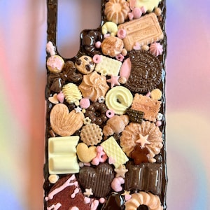 CUSTODIA per telefono COOKIES, custodia per telefono al cioccolato e fragola, custodia per telefono al cioccolato 3D, custodia decorativa, custodia per telefono personalizzata, custodia per telefono decorativa