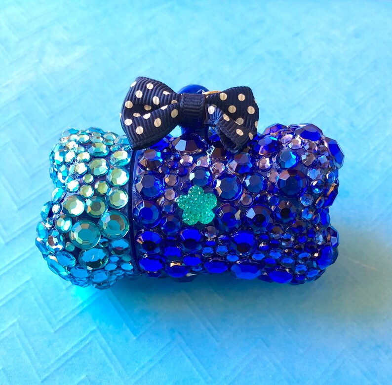 Blue DOG poop bag HOLDER. FASHION accessories for dogs Etsy