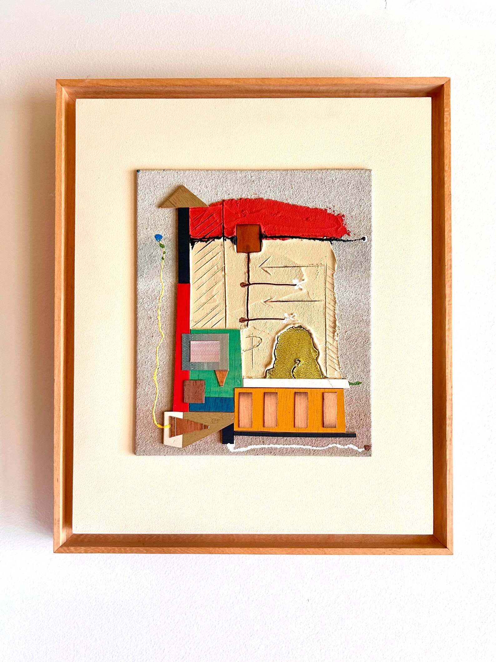 Vintage Framed Abstract Painting Contemporary Painting Mixed Etsy