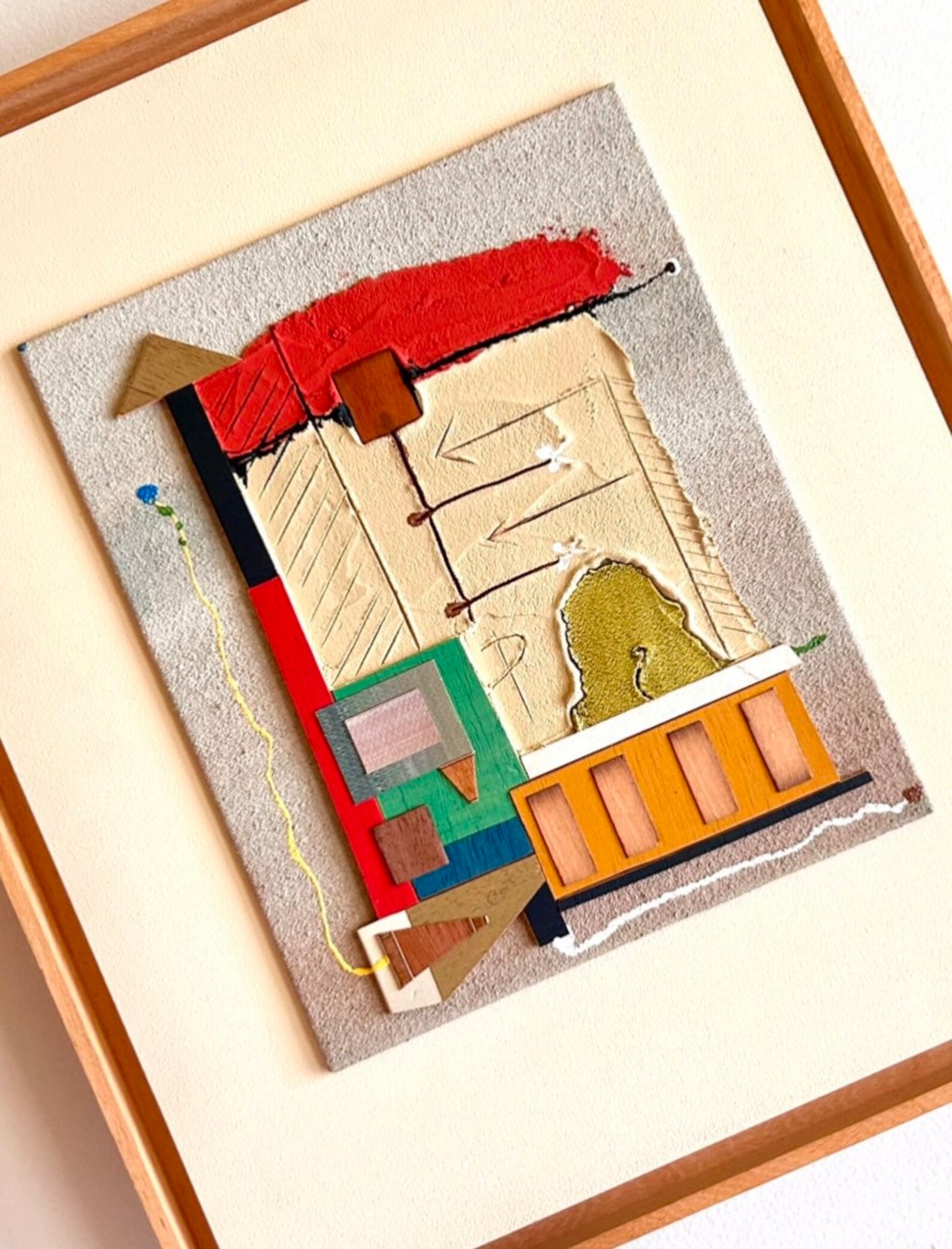 Vintage Framed Abstract Painting Contemporary Painting Mixed Etsy