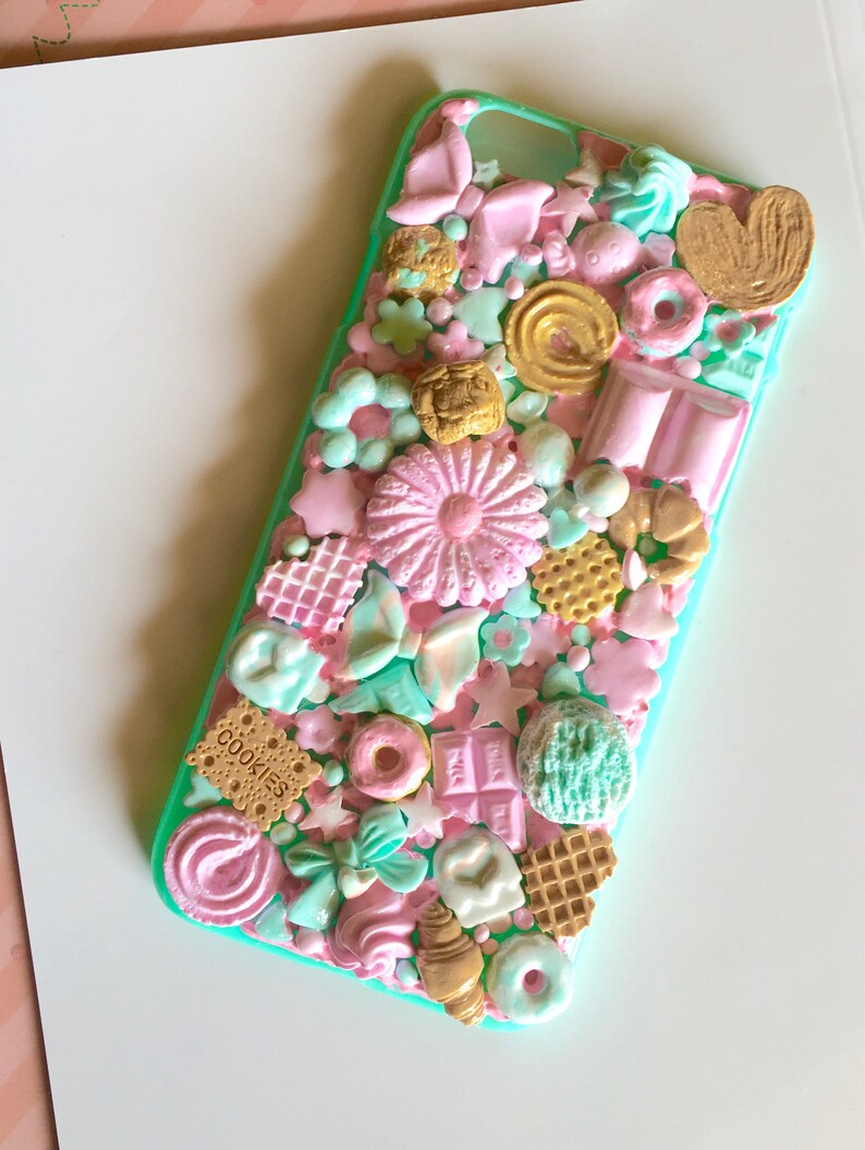 FOOD PHONE CASE. Kawaii phone case. Sweet cell phone case. Kawaii decoden phone case. Phone shell for iPhone and Samsung. 3D phone pastel image 7