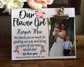 Flower Girl Thank You Gift, Thank You For Being Our Flower Girl, Personalized Picture Frame, Gift For Niece, Wedding Party Gift