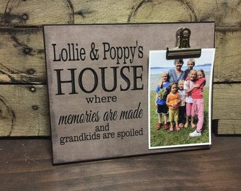 Personalized Grandparents Picture Frame, Where Memories Are Made And Grandkids Are Spoiled, Grandparents Gift