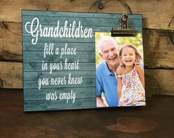 Personalized Grandparents Picture Frame, Grandchildren fill a place in your heart you never knew was empty, Grandparents Gift