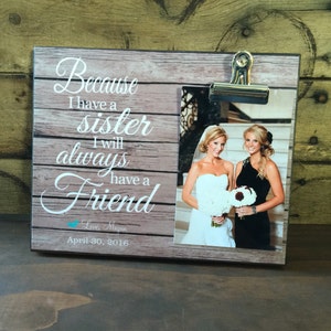 Personalized Picture Frame, Gift For Sister, Best Friend Gift, Initiation Gift For College, Wedding Gift