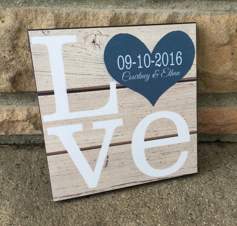 Personalized LOVE Wood Sign, Wedding Gift, Anniversary Gift, Gift For Her, Couples Gift image 1