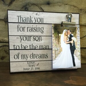 Parents Of The Groom Gift, Wedding Gift, Thank You For Raising Your Son To Be The Man Of My Dreams image 1