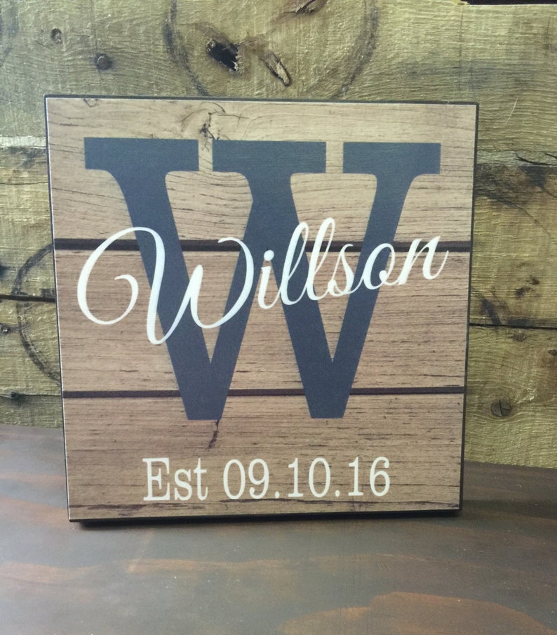 Personalized Last Name & Date Wood Sign, Wedding Gift, Anniversary Gift, Gift For Her, Couples Gift image 2