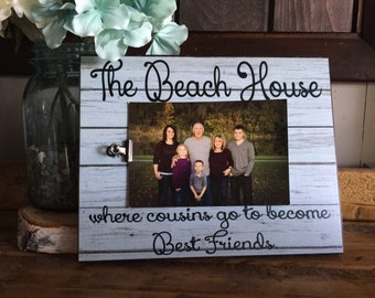 Personalized Grandparents Picture Frame, The Beach House Where Cousins Go, Grandparents Gift, Cousins, Christmas Gift