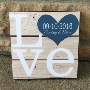 Personalized LOVE Wood Sign, Wedding Gift, Anniversary Gift, Gift For Her, Couples Gift image 2