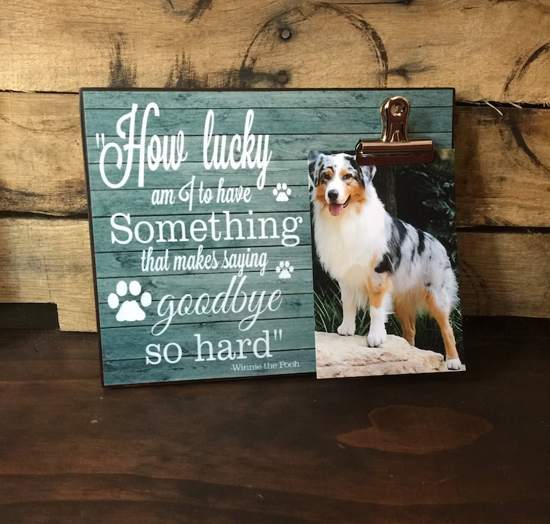 Pet Picture Frame, How Lucky Am I to Have Something That Makes Saying Goodbye so Hard, Dog Memorial Frame, Thinking of You Gift image 1