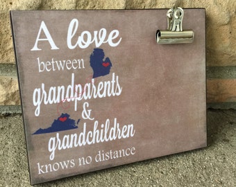 Personalized frame, Grandparents Frame, States, Cities, A love between grandparents and grandchildren, Christmas Gift