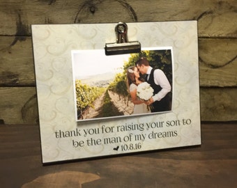 Parents Of The Groom Gift, Wedding Gift, Thank You For Raising Your Son To Be The Man Of My Dreams