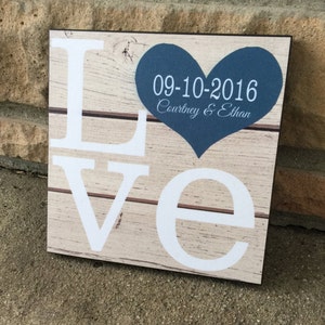 Personalized LOVE Wood Sign, Wedding Gift, Anniversary Gift, Gift For Her, Couples Gift image 3