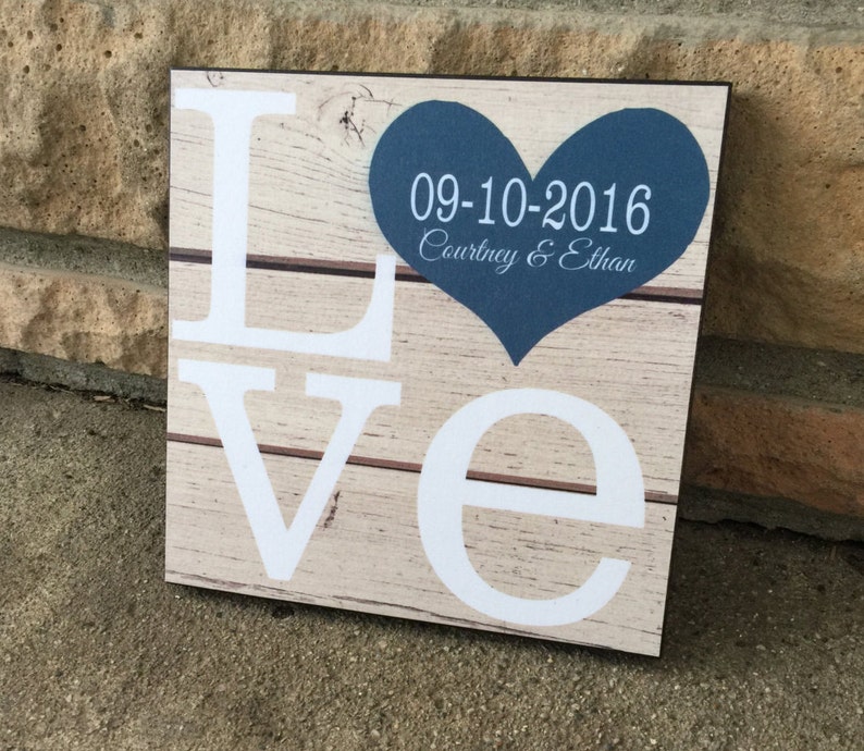 Personalized LOVE Wood Sign, Wedding Gift, Anniversary Gift, Gift For Her, Couples Gift image 3