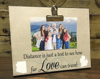 Custom Distance Picture Frame, Distance Is Just A Test To See How Far Love Can Travel, Valentine's Day Gift,  Grandparents Gift,