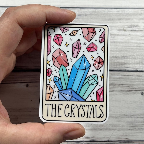 The Crystals Tarot Card Glossy Vinyl Water Resistant Sticker | High-Quality Art Witchy Witch Divination Punny Funny Spiritual Divination