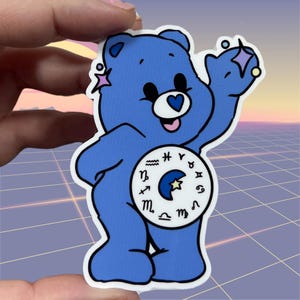 Astrologie Troetelbeer glanzend vinyl waterbestendige sticker | Hoogwaardige kunst Sterren Sterrenbeeld Astroloog Maan Ster Leeuw Tweelingen Maagd Ram Stier