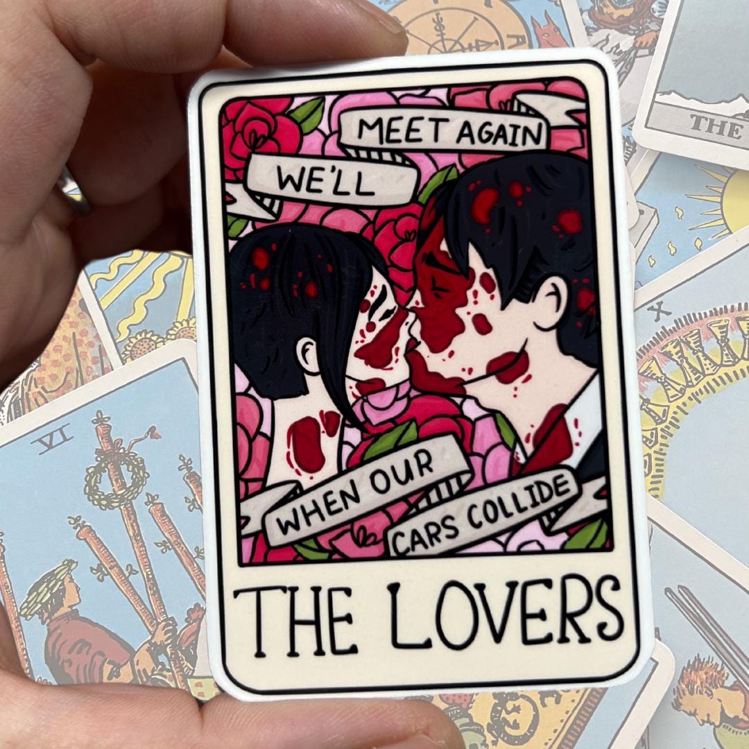 The Lovers Tarot Card Glossy Vinyl Water Resistant Sticker | High ...