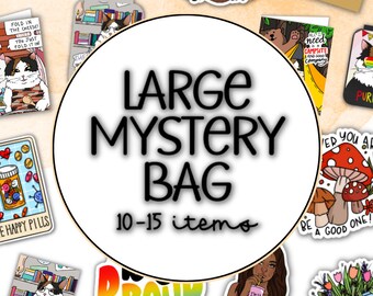 Large Mystery Bag | Vinyl Stickers, Magnetic Bookmarks, Greeting Cards, Sticker Sets, Bookmarks, Sticker Sheets, Discontinued, New, Witchy