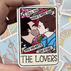 Pegatina de vinilo resistente al agua con diseño de la carta del Tarot de los amantes, de alta calidad, de Witchy Witch Schitt's Creek, Ew David & Patrick Rose Apothecary