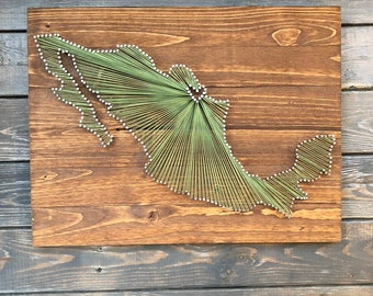 Mexico String Art Map, Mexico sign, Mexico gift