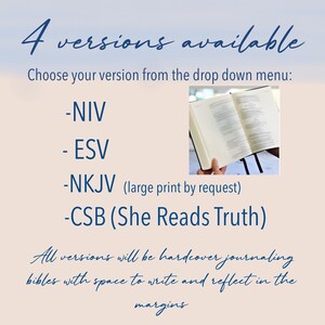 Hand painted Bible// Single column journaling Bible//NIV ESV NKJV //Floral art bible image 15