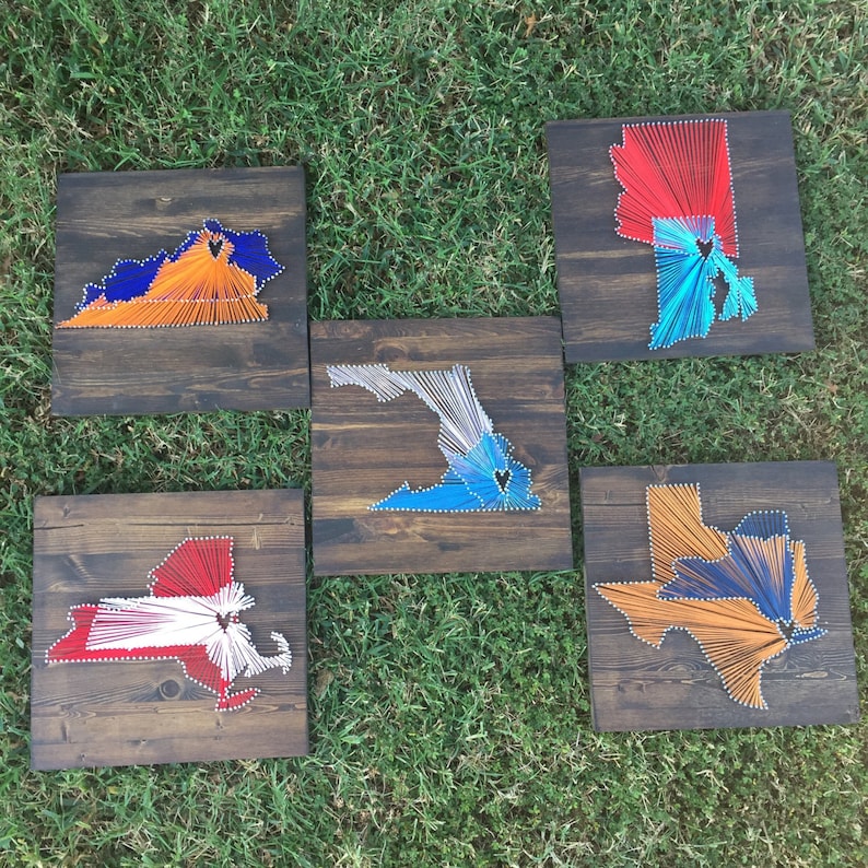 long distance boyfriend gift two state string art sign