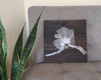 Alaska String Art Map/ Alaska sign/ unique Alaska gifts/ Alaska decor/ Home sign/ State love/ Housewarming gift/ going away gift