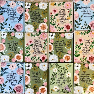 Hand painted Bible// Single column journaling Bible//NIV ESV NKJV //Floral art bible image 9