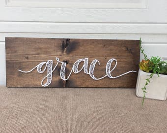 Grace: String art word sign / Christian word Sign / Inspirational Art