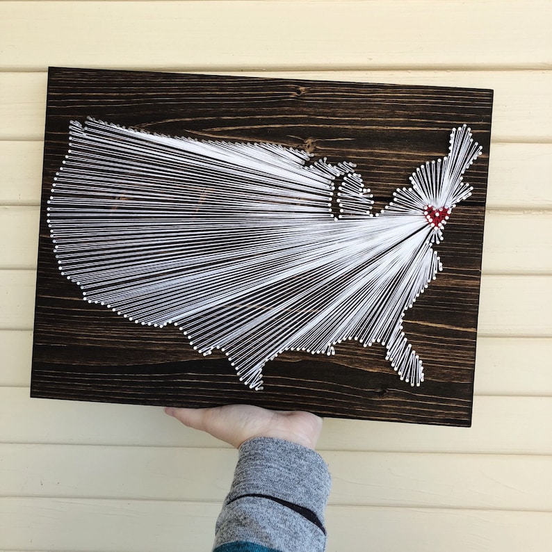 USA string art/ United States map/ Travel gift image 1