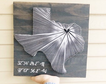 Coordinates sign/ where we met/ cotton anniversary gift for her