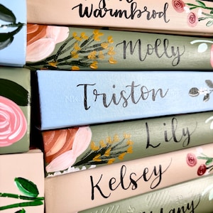 Hand painted Bible// Single column journaling Bible//NIV ESV NKJV //Floral art bible image 10