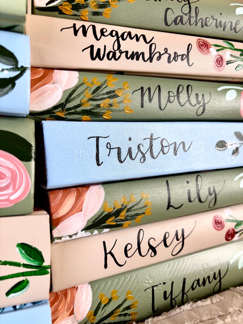 Hand painted Bible// Single column journaling Bible//NIV ESV NKJV //Floral art bible image 10