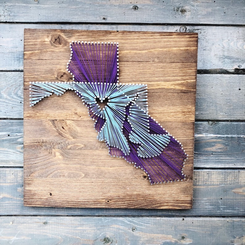 long distance boyfriend gift two state string art sign