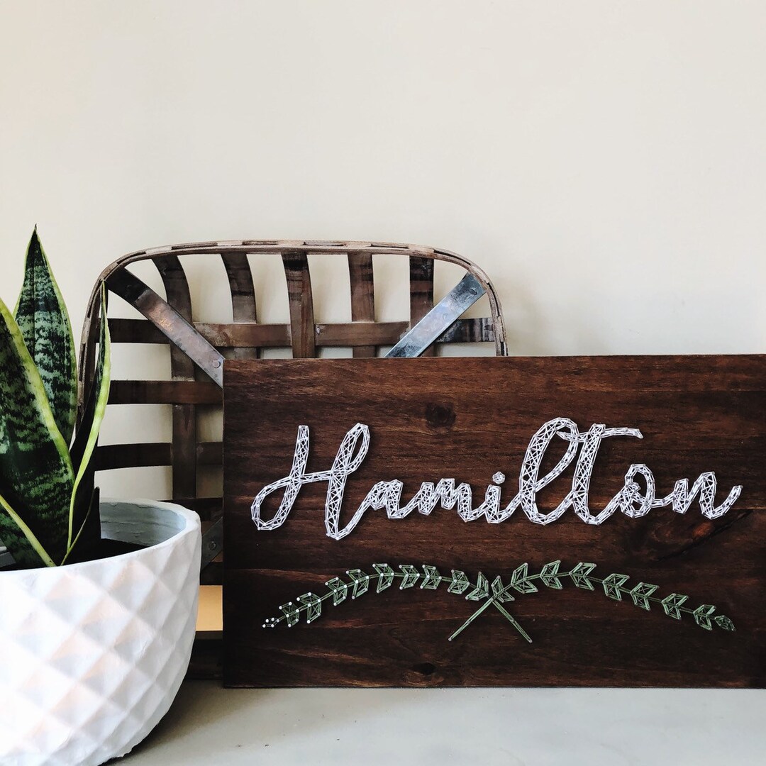 String Art Family Name Sign/ Entryway Wall Art/ Last Name Wood Sign Etsy