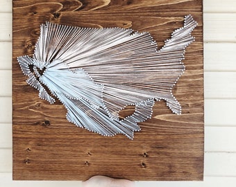 Two countries string art/ International adoption gift/ gift for missionary family