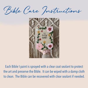 Hand painted Bible// Single column journaling Bible//NIV ESV NKJV //Floral art bible image 20