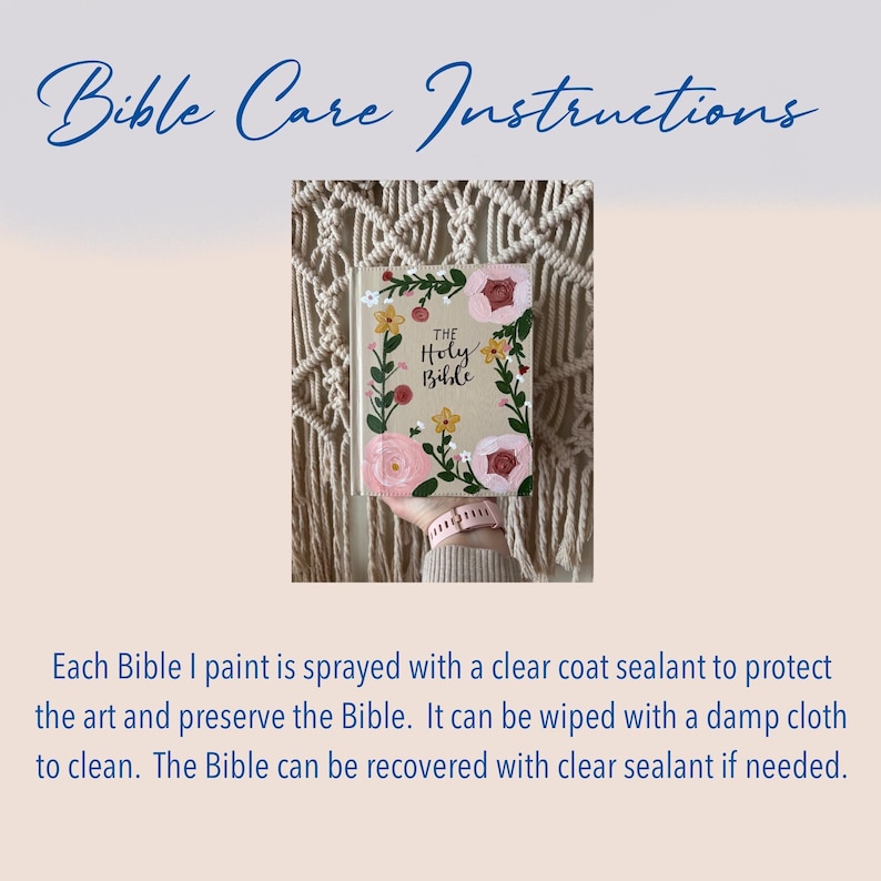 Hand painted Bible// Single column journaling Bible//NIV ESV NKJV //Floral art bible image 20