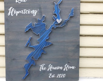 String art lake sign/ custom lake house decor/ lake map