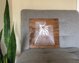 Utah String Art Map/ Utah sign/ Home state sign/ Utah gift/ Utah decor/ Personalized going away gift/ Housewarming gift/ Anniversary gift