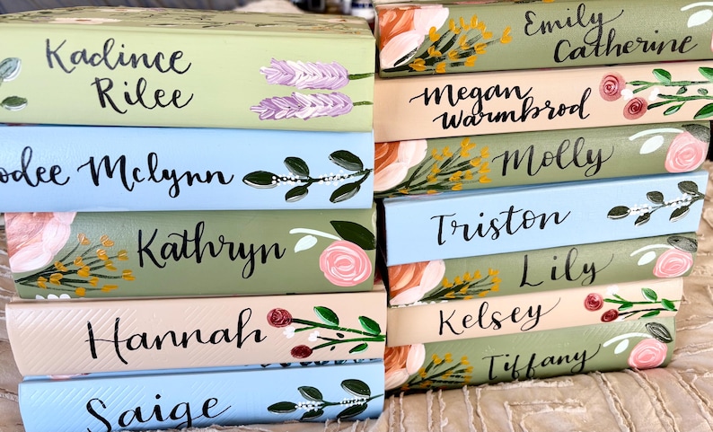 Hand painted Bible// Single column journaling Bible//NIV ESV NKJV //Floral art bible image 11