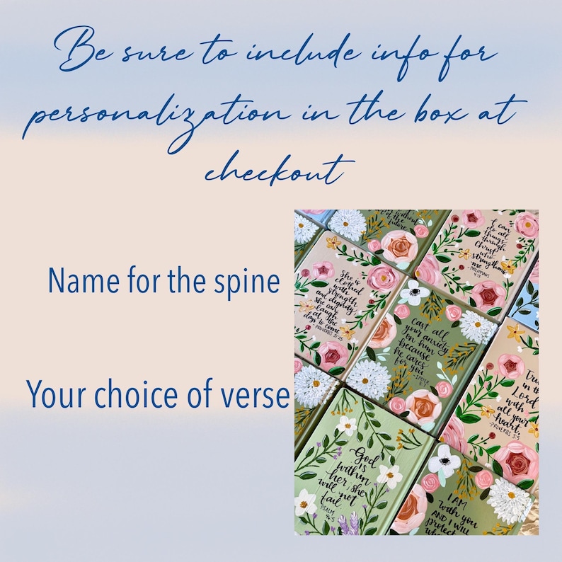 Hand painted Bible// Single column journaling Bible//NIV ESV NKJV //Floral art bible image 18